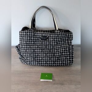 Kate Spade New York Dot Purple Lined Noel Large Shoulderbag/ Tote Purse - Black